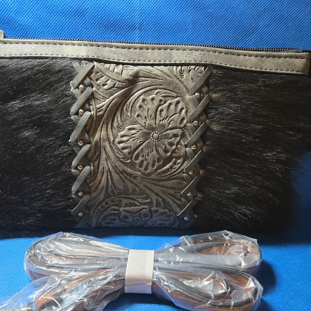 Montana West Hair on Cowhide cross body clutch TB58